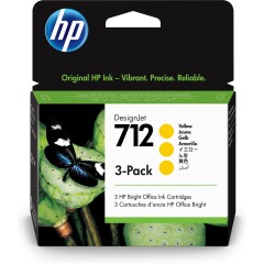 HP 3ED79A/712 Ink cartridge yellow multi pack 29ml Pack=3 for HP DesignJet T 200 Image