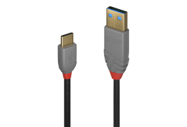 Lindy 2m USB 2.0 Type A to C Cable, Anthra Line