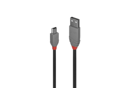 Lindy 5m USB 2.0 Type A to Mini-B Cable, Anthra Line