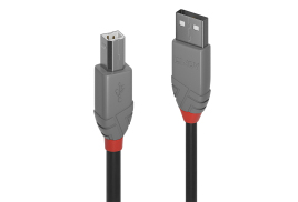 Lindy 0,5m USB 2.0 Type A to B Cable, Anthra Line
