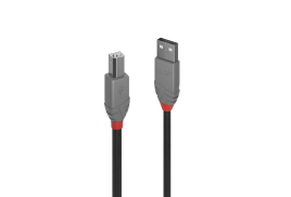 Lindy 1m USB 2.0 Type A to B Cable, Anthra Line