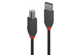 Lindy 7.5m USB 2.0 Type A to B Cable, Anthra Line
