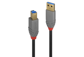 Lindy 2m USB 3.2 Type A to B Cable, Anthra Line