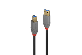 Lindy 5m USB 3.2 Type A to B Cable, Anthra Line