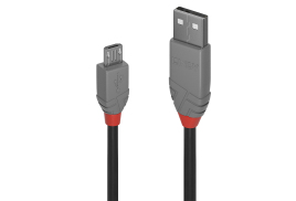 Lindy 0,5m USB 2.0 Type A to Micro-B Cable, Anthra Line