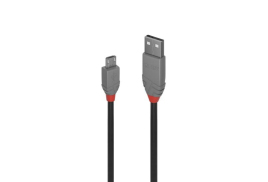 Lindy 1m USB 2.0 Type A to Micro-B Cable, Anthra Line