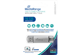 MediaRange MR935 USB flash drive 16 GB USB Type-A / USB Type-C 3.2 Gen 1 (3.1 Gen 1) Silver