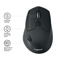 Logitech M720 mouse Right-hand RF Wireless+Bluetooth Optical 1000 DPI Image