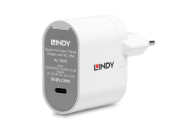 Lindy Single Port USB Type C Travel Charger with PD, 18W
