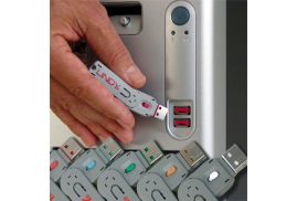 Lindy USB Port Locks 4x PINK+Key