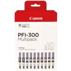 4192C008 | Multipack of Canon PFI-300 inks for ImagePrograf Pro 300 printer, 1 set of all 10 inks Image