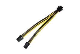 HP F5J05AA cable gender changer 6pin Dual-6pin Black, Yellow