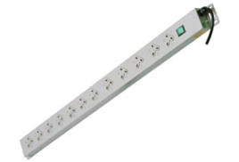 Lindy 12 Way UK Mains Sockets, Vertical PDU with IEC Mains Cable