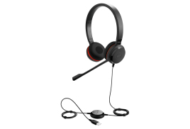 Jabra Evolve 20SE MS Stereo Headset Wired Head-band Office/Call center USB Type-A Bluetooth Black