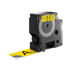 Dymo 53718 24mm x 7m Black on Yellow Tape Image