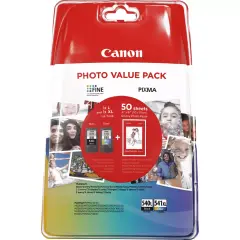 5224B007 | Canon 1 X PG-540L ,1 X CL-541XL Multi Pack + 50 sheets 6x4 Photo Paper Image