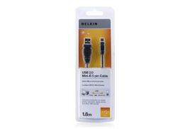 Belkin USB 2.0 A/Mini USB B, 1.8m USB cable USB A Mini-USB B Black