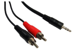Cables Direct 5m 3.5mm/RCA audio cable Black, Red