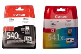 Multipack of Original Canon PG-540L & CL-541XL Black & Colour inks, 11ml + 15ml, Pack qty 2