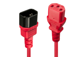 Lindy 1m C14 to C13 Extension Cable, red