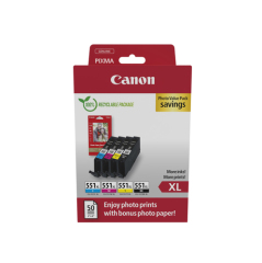 6443B008 | Multipack of Canon CL-551XL inks, 4 pc(s),  Black, Cyan, Magenta, Yellow Image