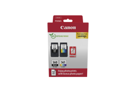 3713C008 | Multipack of Canon PG-560 + CL-561 inks, 2 pc(s), 1 x black, 1 x colour