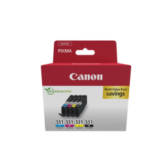 6509B015 | Multipack of Canon CLI-551 inks, 4 pc(s),  Black, Cyan, Magenta, Yellow Image