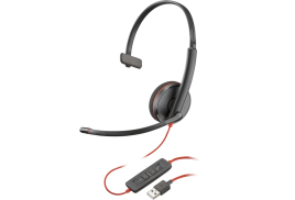 POLY Blackwire 3210 Monaural USB-A Headset (Bulk) Wired Head-band Office/Call center USB Type-A Black