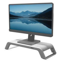 Fellowes Computer Monitor Stand with 3 Height Adjustments - Hana LT Monitor Riser - Ergonomic Adjustable Monitor Stand for Computers - Max Weight 22.6KG - White Image