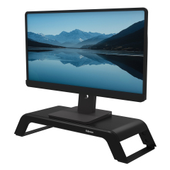Fellowes Computer Monitor Stand with 3 Height Adjustments - Hana LT Monitor Riser - Ergonomic Adjustable Monitor Stand for Computers - Max Weight 22.6KG - Black Image